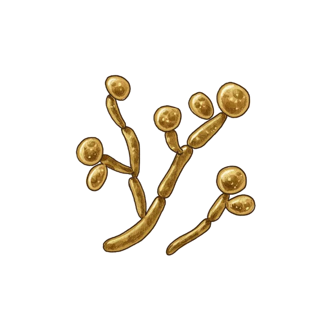 Pathogenic yeast (Candida albicans) scientific illustration