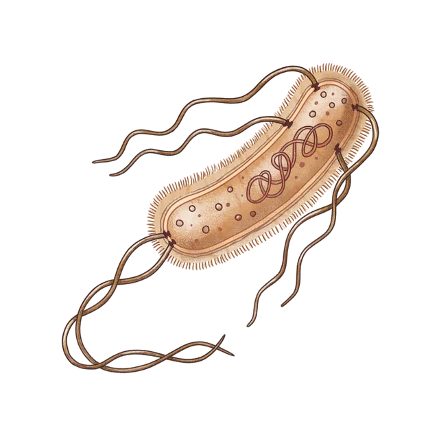 E. coli (Escherichia coli) scientific illustration