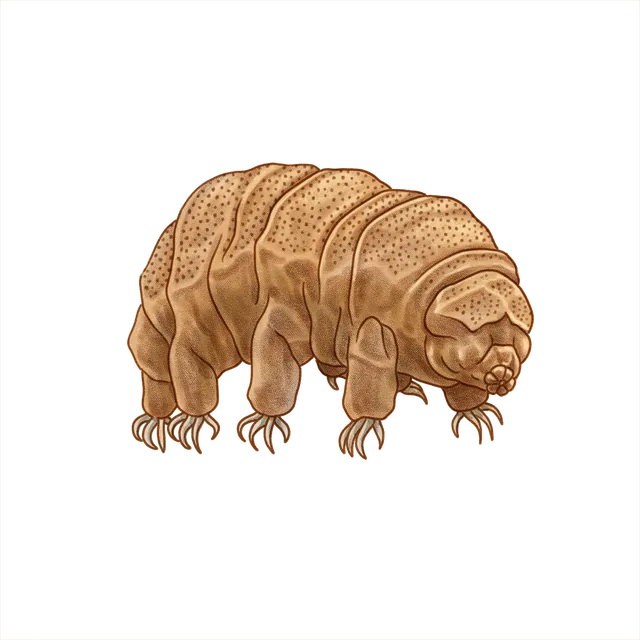 Tardigrade (Hypsibius dujardini) scientific illustration