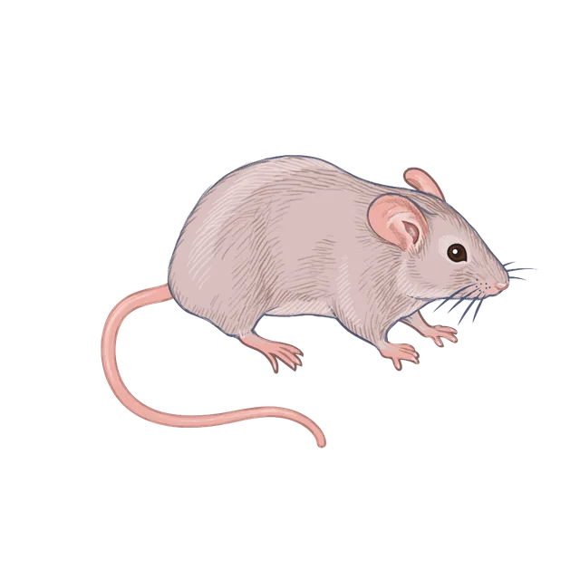 Mouse (Mus musculus) scientific illustration