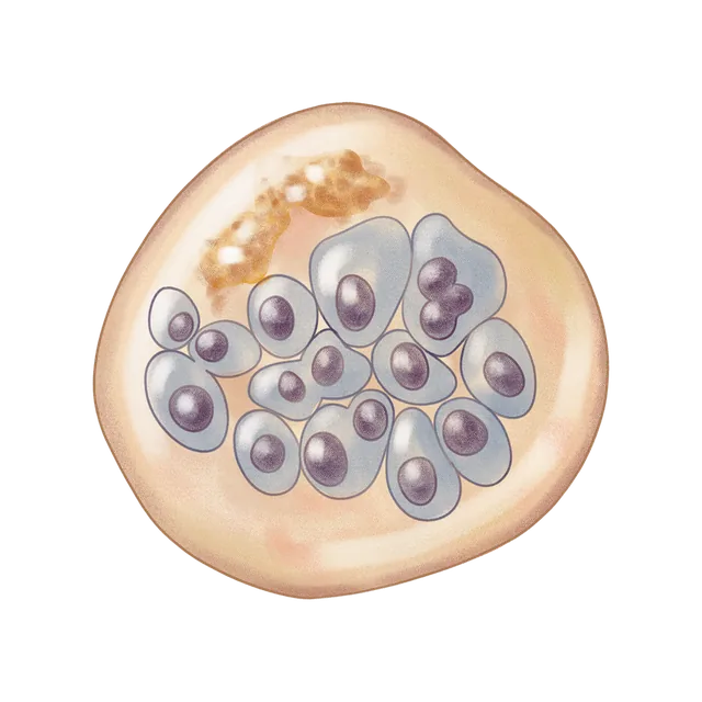 Malaria parasite (Plasmodium falciparum) scientific illustration